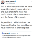 Bernie on Keystone