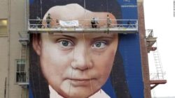 Greta Thunberg mural in downtown San Francisco