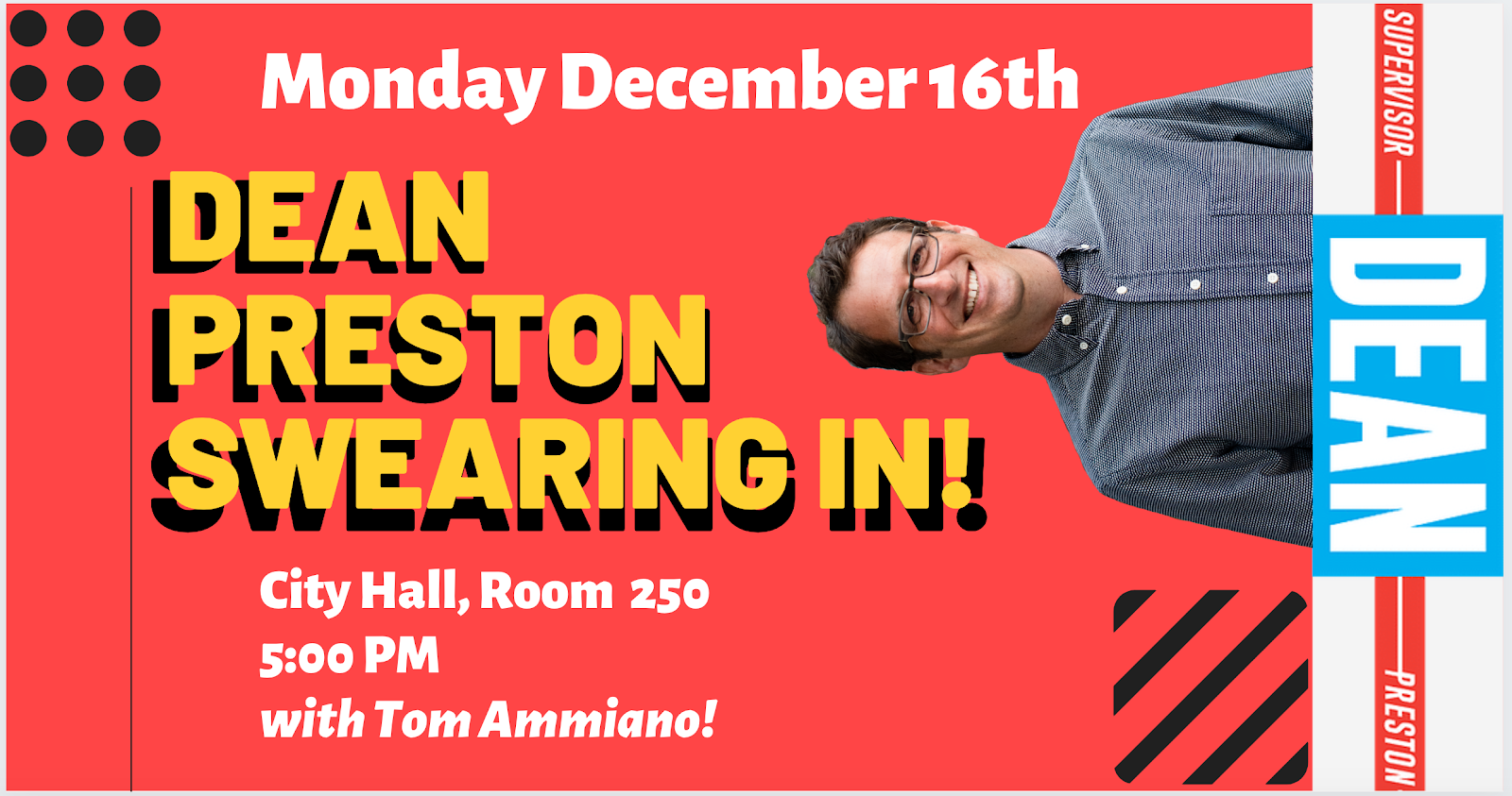Dean Preston Swearing In! @ City Hall, Room 250