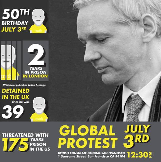 Free Julian Assange! @ British Consulate General San Francisco
