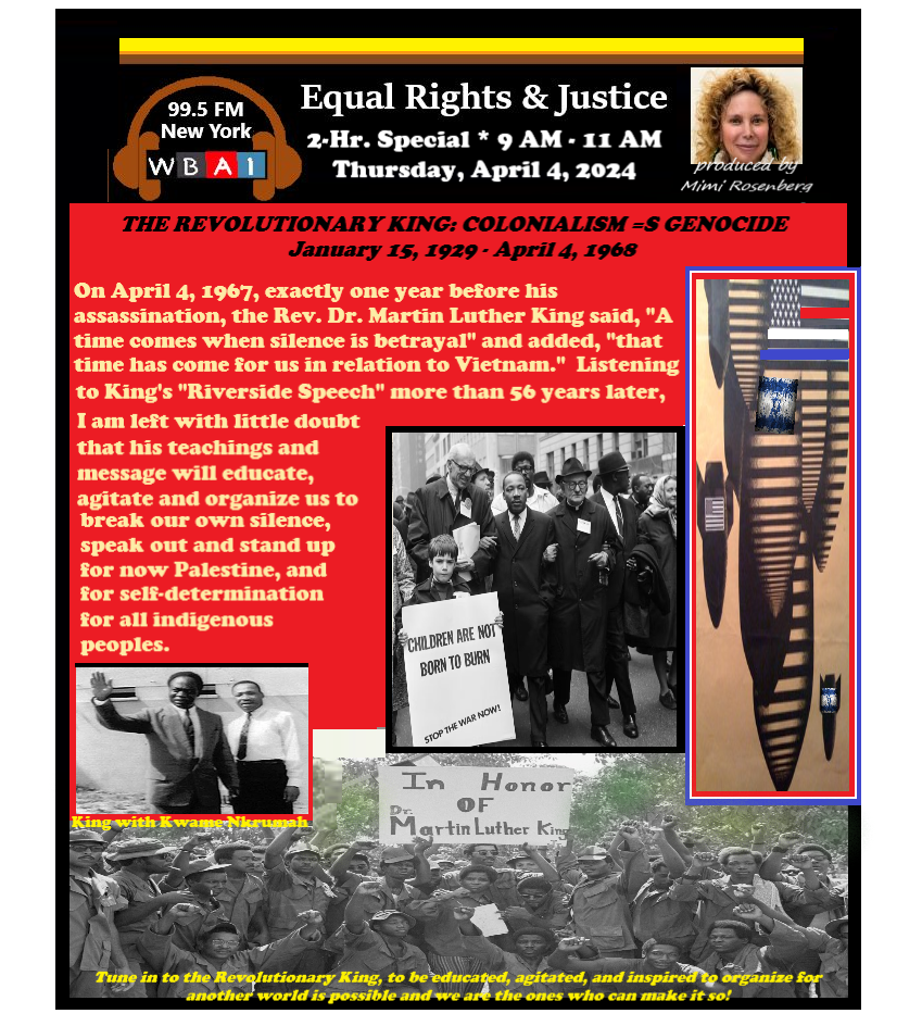 MLK: Equal Rights & Justice @ WBAI 99.5 FM New York