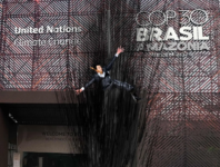 Interactive COP30 Exhibit Allows Attendees To Be Shot Up Into Air On Big Spurt Of Oil