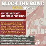 May 27 @ 3:45pm – Update on Block the Boat