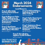 SF Berniecrats endorsements for March 5, 2024 election