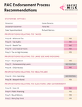 Milk Club PAC Endorsement Process Recommendations